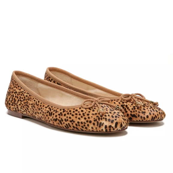 Sam Edelman NEW NIB Felicia Calf Hair Leather Leopard Flats 6.5 - Picture 1 of 7